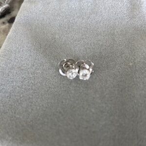 Silver Stud Earrings with Clear Stones - Women Jewelry